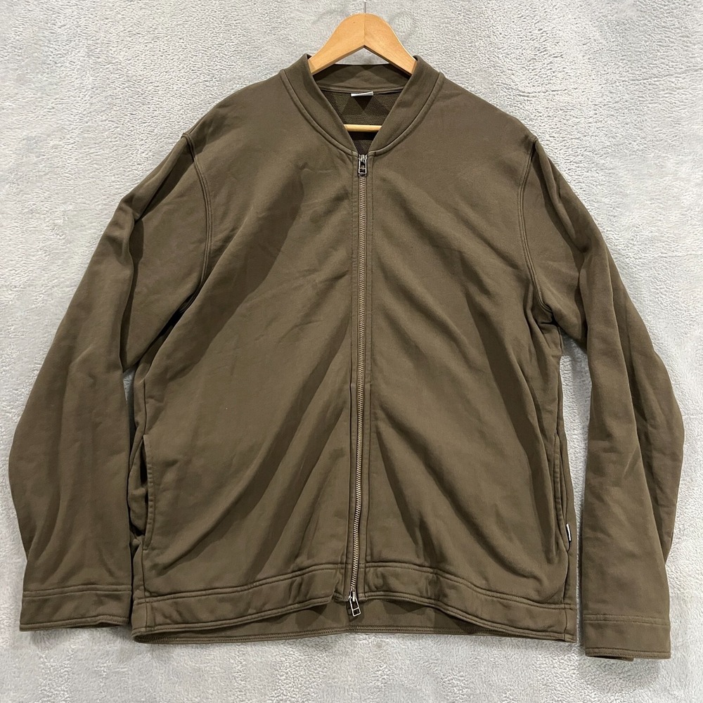 No Nationality NNO7 Jacket Mens XL Bomber Full Zip Military Green Y2K